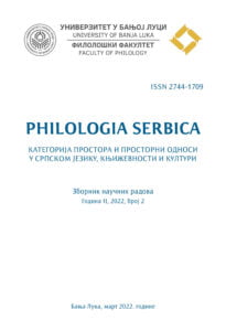 Philologia Serbica: Категорија простора и просторни односи у српском језику, књижевности и култури